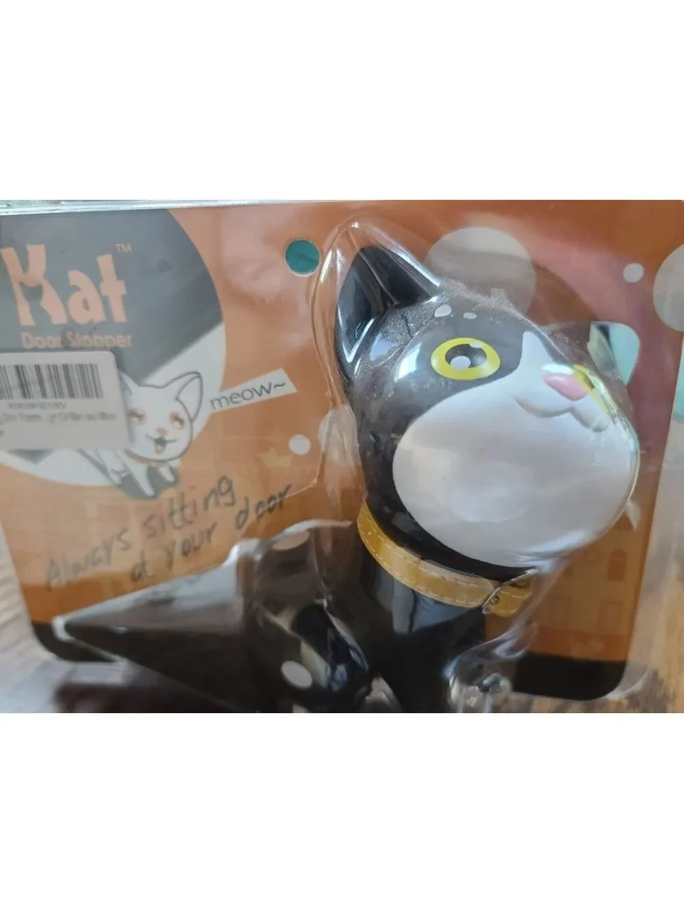 Black White Cat Door Stopper by KAT